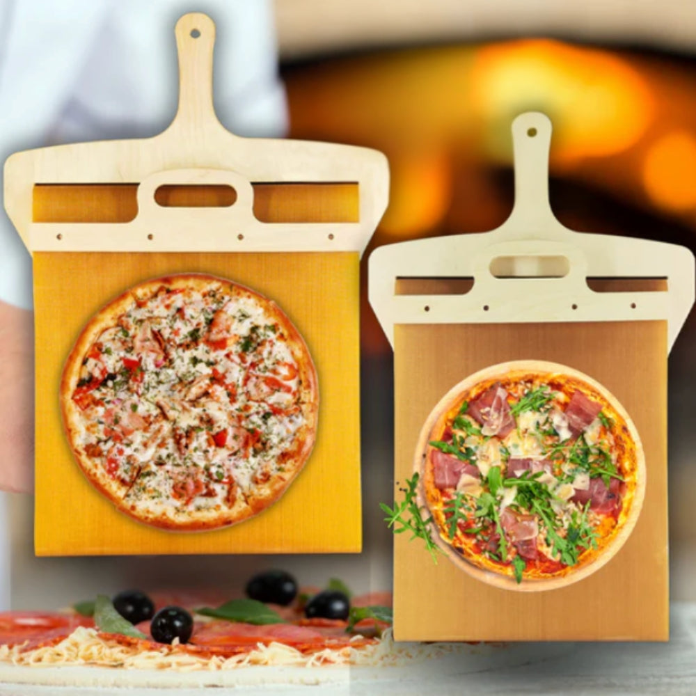 Sliding Pizza Peel Removable Handle Lightweight Metal Paddle Oven Serving Tool
