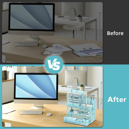 Smart Desk Organizer Rack Multifunctional Storage for Office Supplies