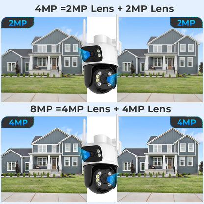 Smart Dual Lens Security Camera Night Vision, Motion Detection, Indoor & Outdoor Surveillance