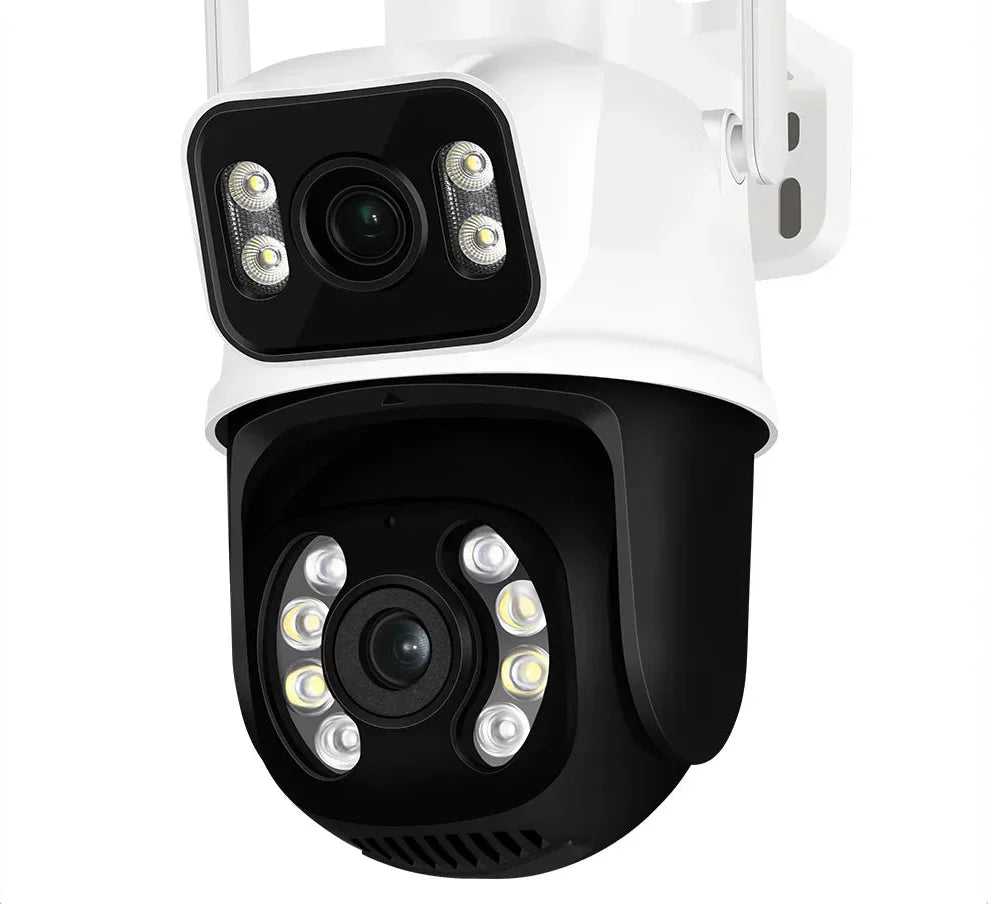 Smart Dual Lens Security Camera Night Vision, Motion Detection, Indoor & Outdoor Surveillance