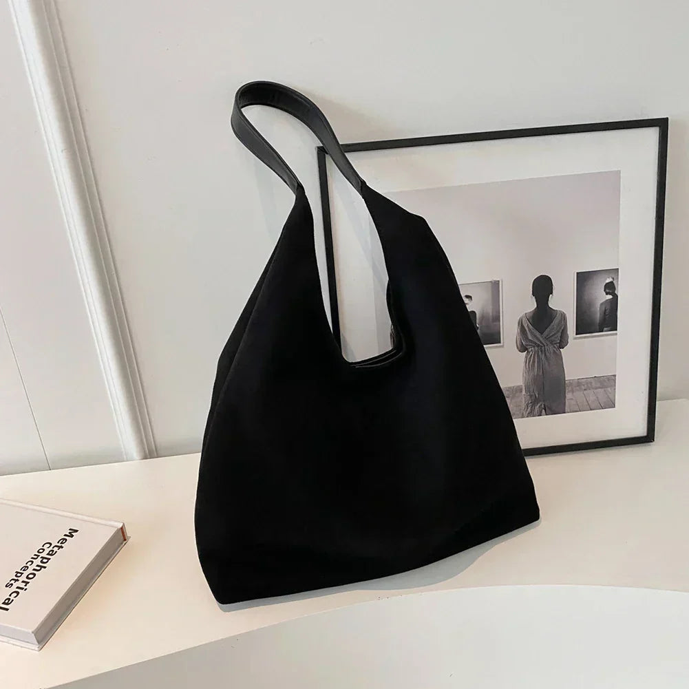 Soft Suede Shoulder Bag with Adjustable Strap Elegant Large Capacity Women Handbag