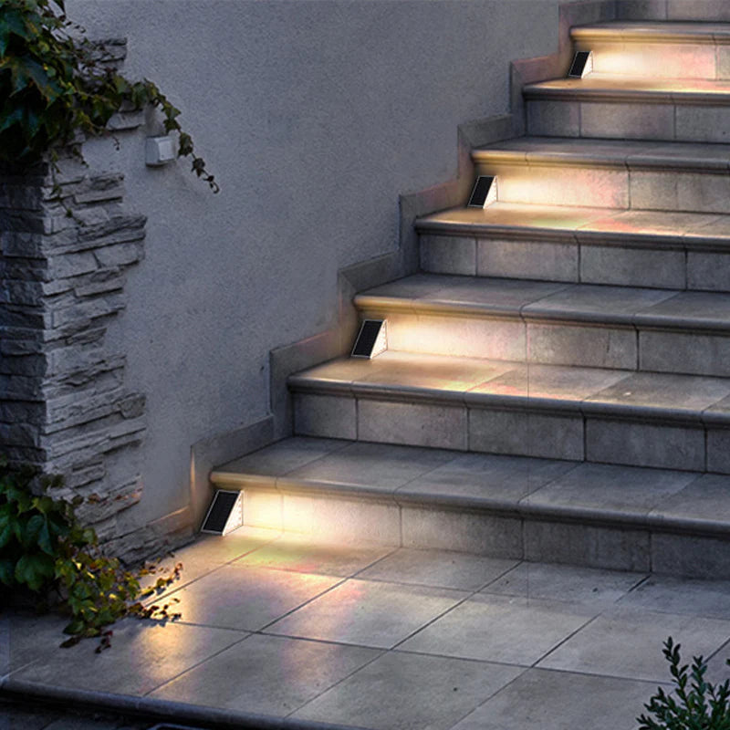 Solar Deck Lights Outdoor Waterproof Solar Step Lights with Automatic Sensor for Patio Pathway Garden Lighting