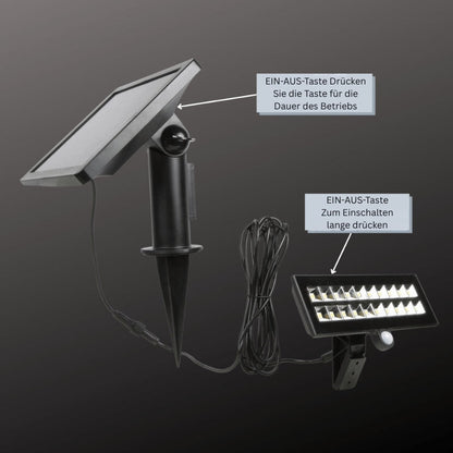 Solar LED Flood Light Motion Sensor Outdoor Security Light 1800 Lumen Waterproof