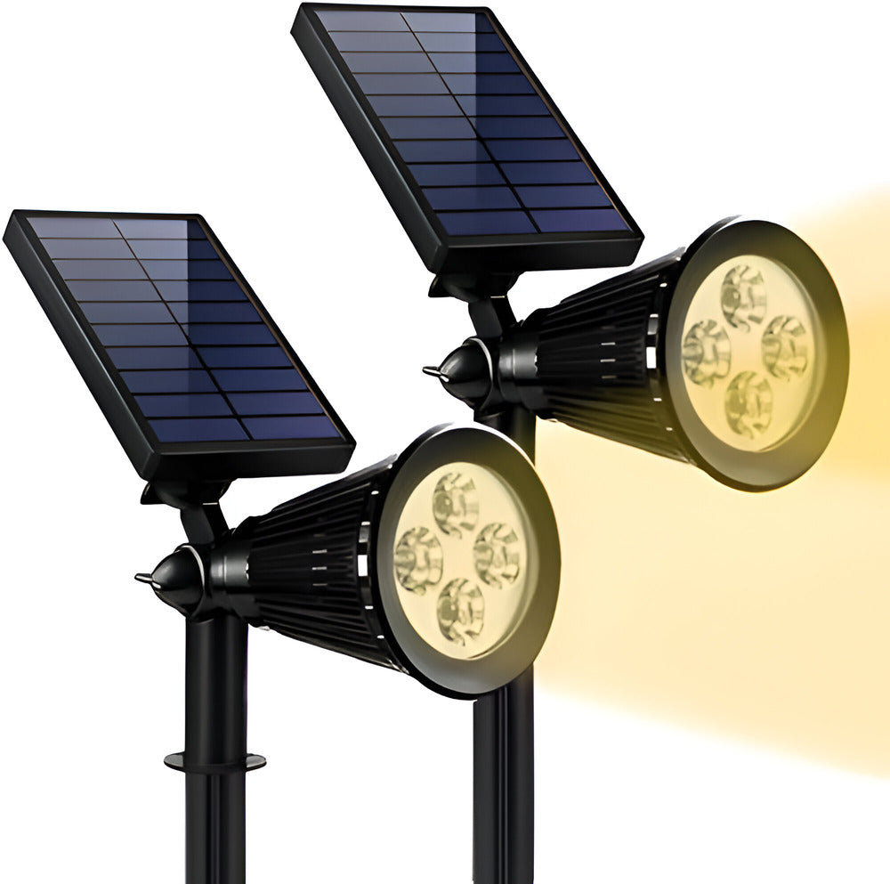 Solar LED Garden Spotlight 2 in 1 Waterproof Outdoor Landscape Path Yard Wall Light 3000K Warm White
