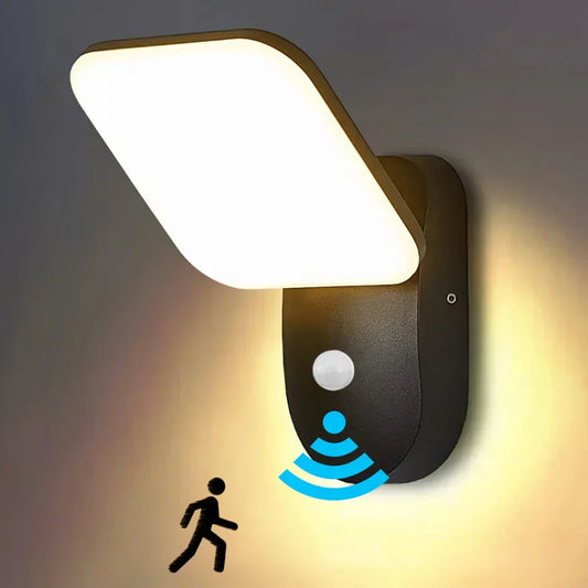 Solar LED Outdoor Wall Light with PIR Motion Sensor 12W Waterproof Garden Security Light