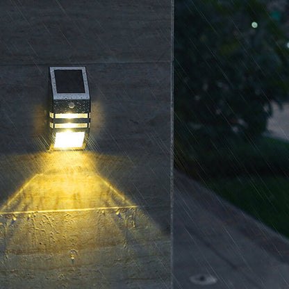 Solar Motion Sensor Outdoor Wall Light Waterproof Modern Exterior Lamp