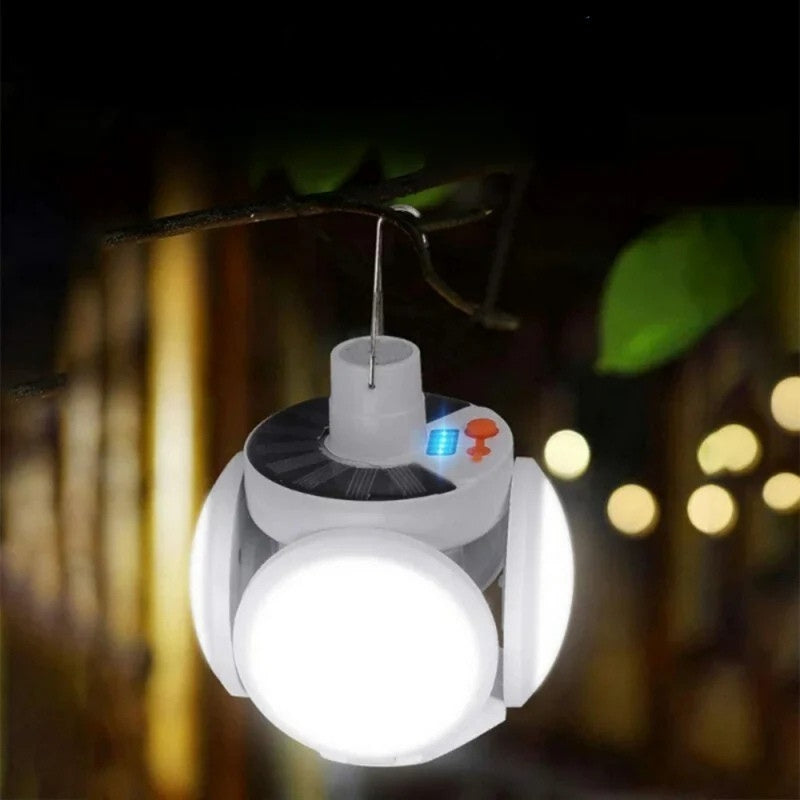 Solar Rechargeable Outdoor Light with USB Charging Waterproof Camping Emergency LED Lamp