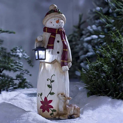 Solar Snowman Lantern Outdoor Christmas Decoration LED Solar Garden Lantern