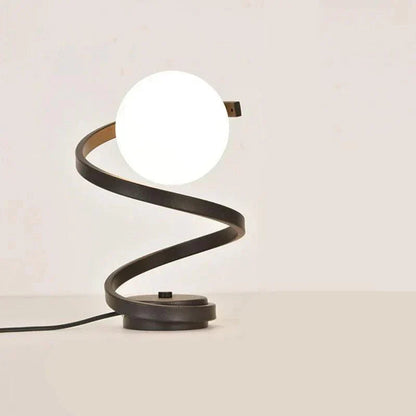 Spiral LED Table Lamp Modern Sleek Button Switch Bedside Desk Light
