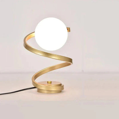 Spiral LED Table Lamp Modern Sleek Button Switch Bedside Desk Light
