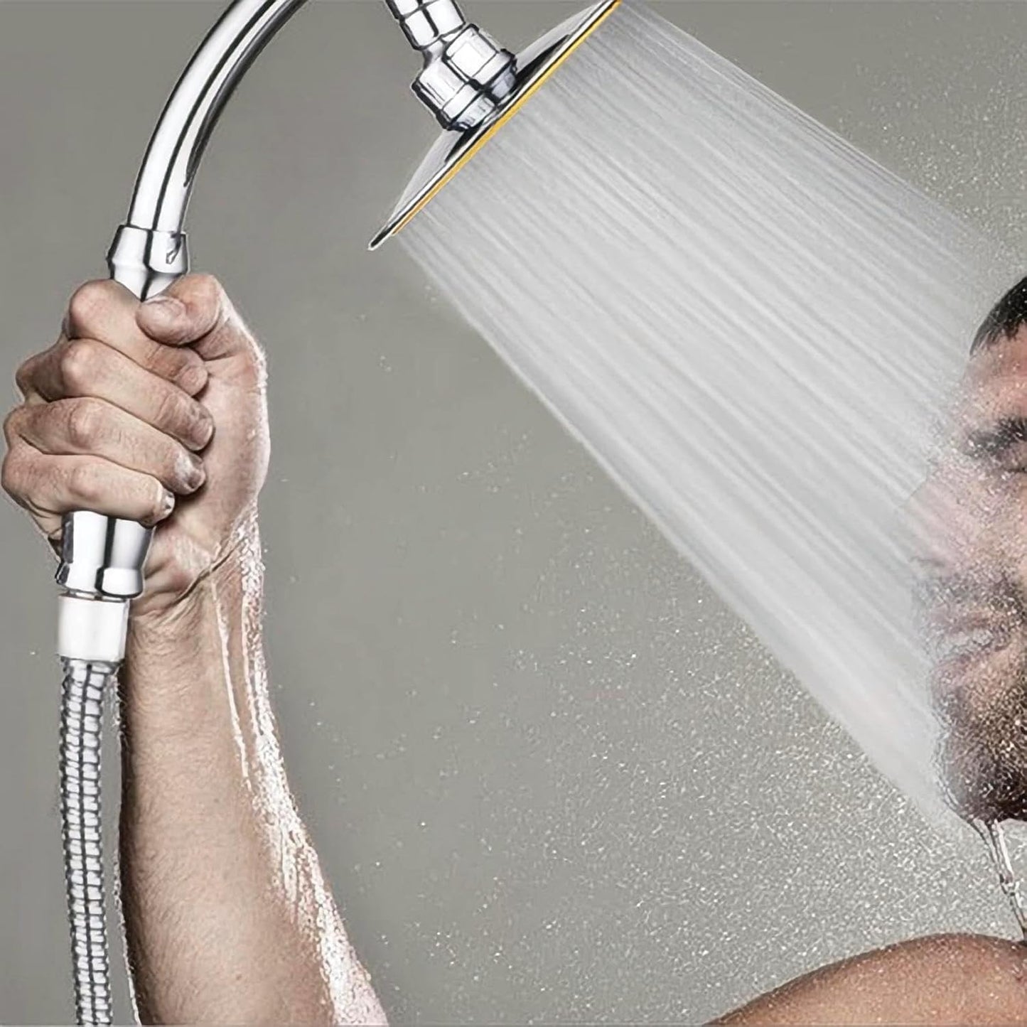 Square Handheld Shower Head Modern Rain Spray High Pressure Bathroom Upgrade