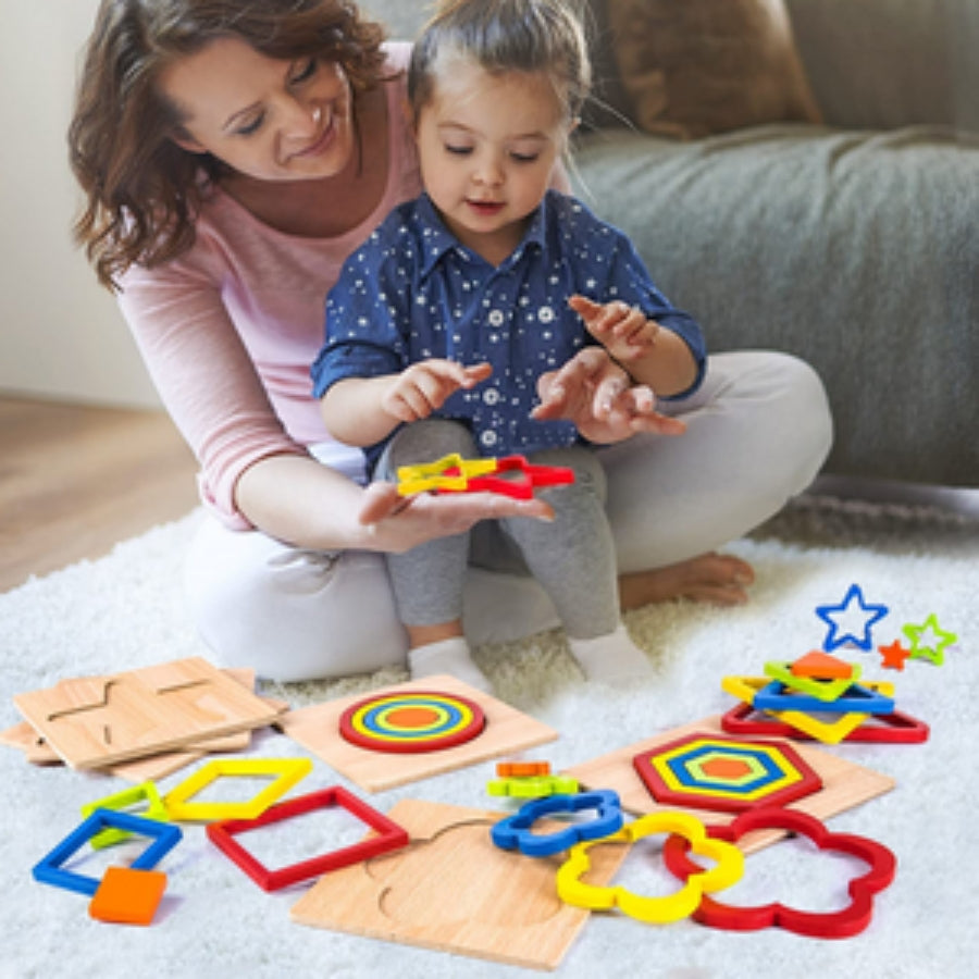 Stacking Puzzle Game Shape Sorting Toy Six Piece Educational Set