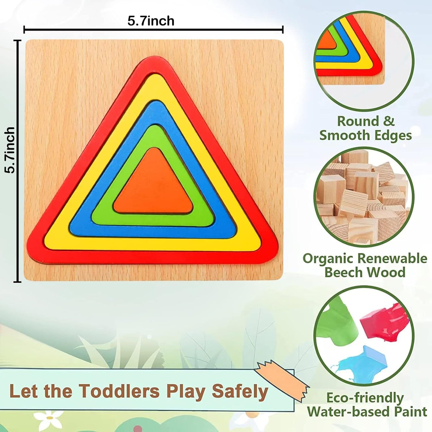 Stacking Puzzle Game Shape Sorting Toy Six Piece Educational Set