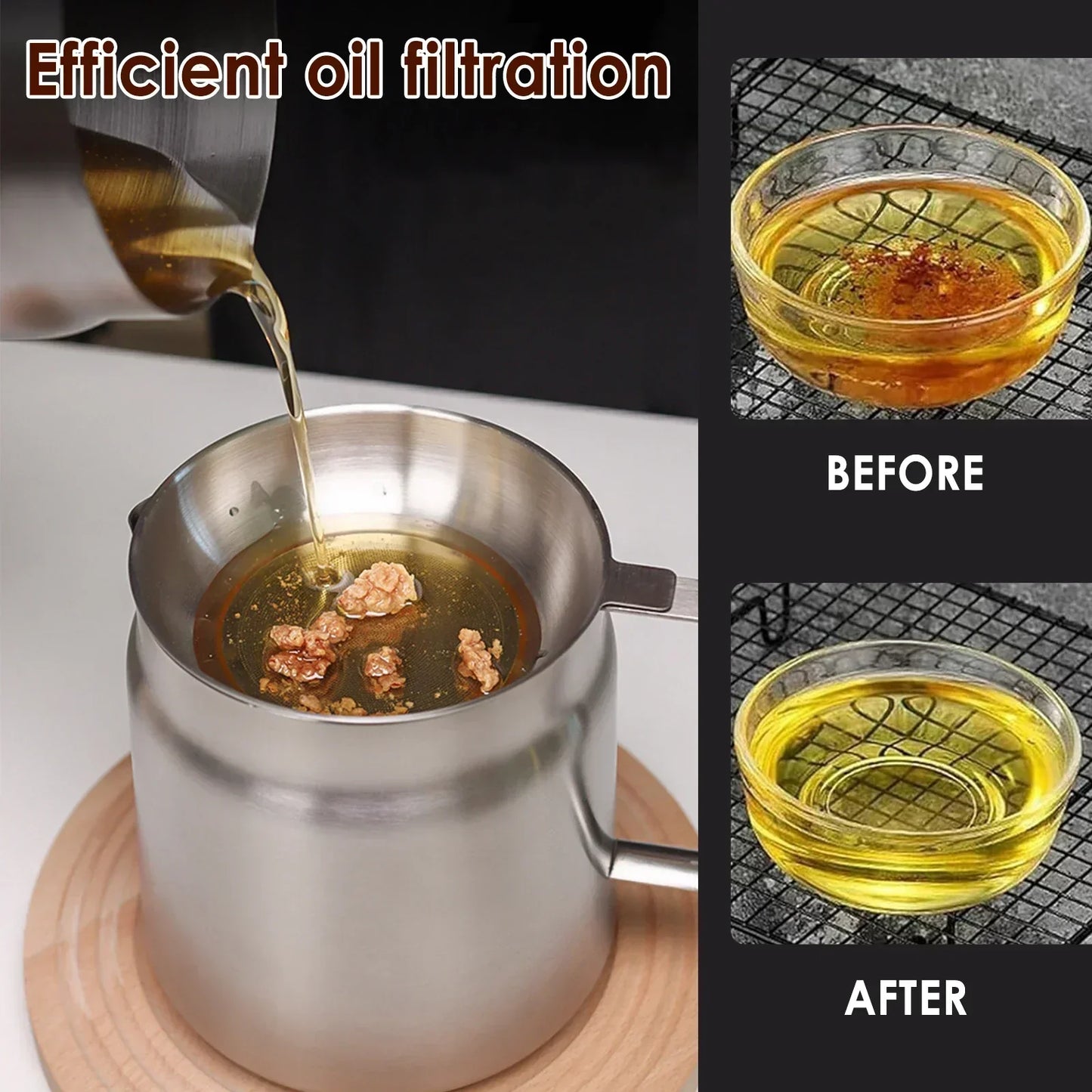 Stainless Steel Frying Pot Oil Filter Nonstick Deep Fry Cooker