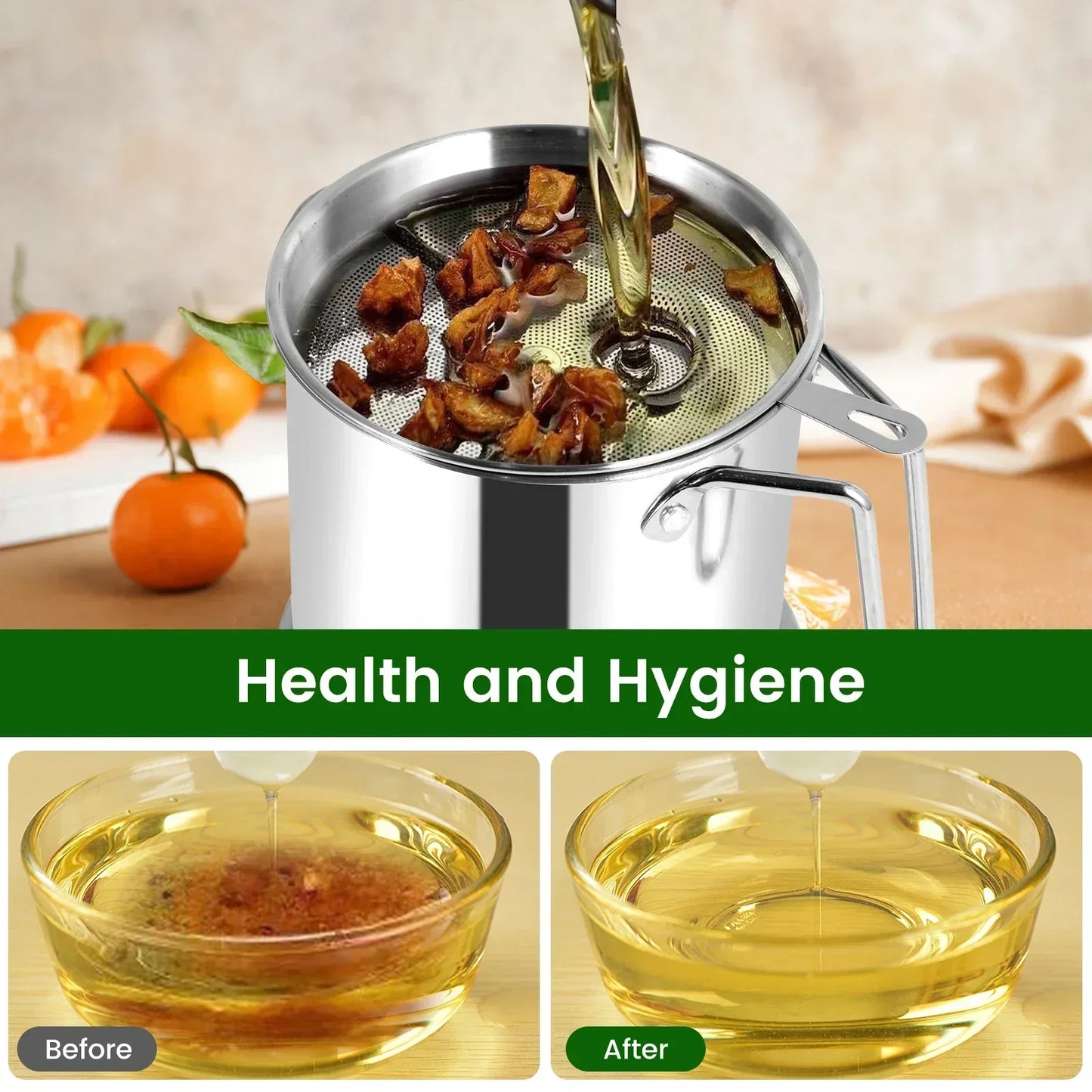 Stainless Steel Frying Pot Oil Filter Nonstick Deep Fry Cooker