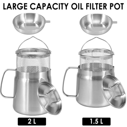 Stainless Steel Frying Pot Oil Filter Nonstick Deep Fry Cooker