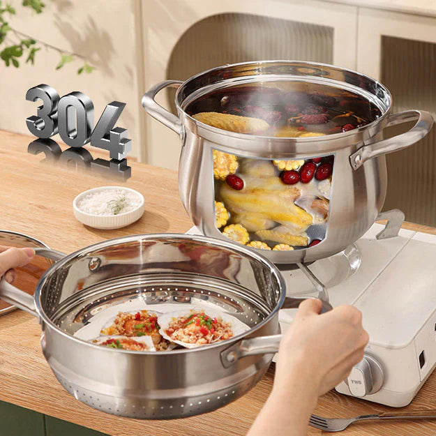 Stainless Steel Steamer Cooker Durable Kitchen Use