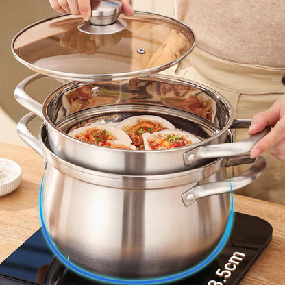 Stainless Steel Steamer Cooker Durable Kitchen Use
