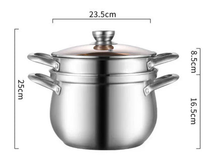 Stainless Steel Steamer Cooker Durable Kitchen Use