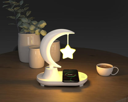 Star Bird Shaped LED Table Lamp Bluetooth Speaker Qi Wireless Charging