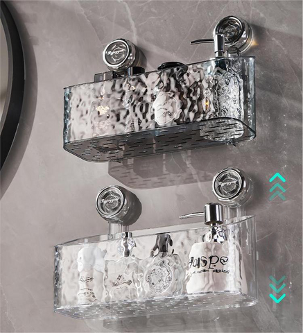 Suction Cup Wall Storage Organizer Bathroom Wall Shelf No Drill Shower Storage Holder