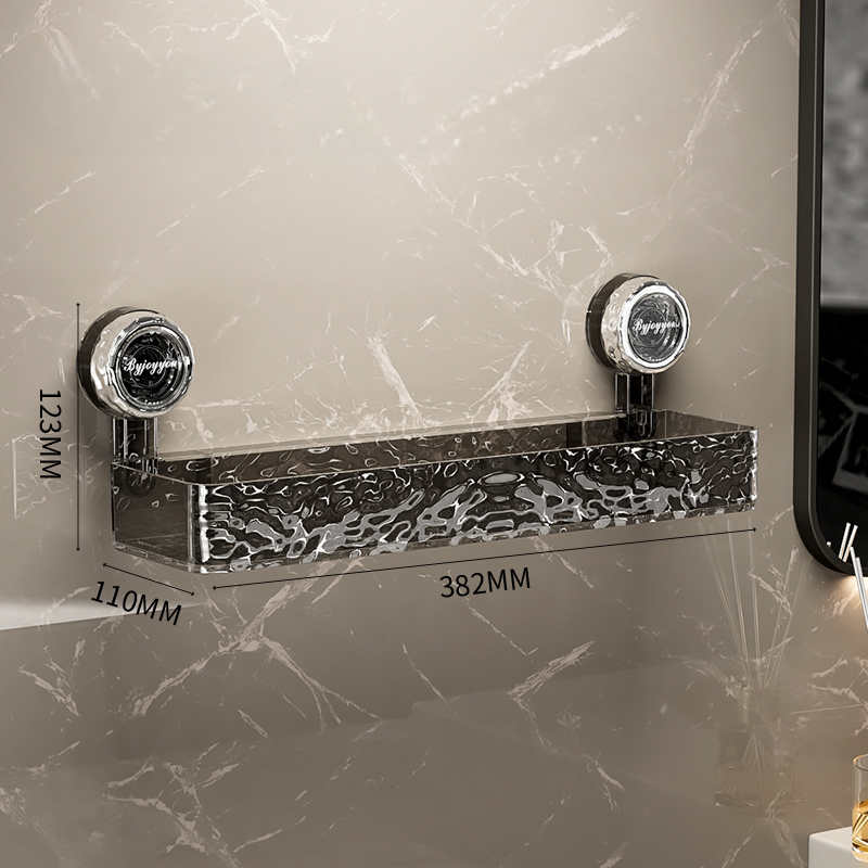 Suction Cup Wall Storage Organizer Bathroom Wall Shelf No Drill Shower Storage Holder