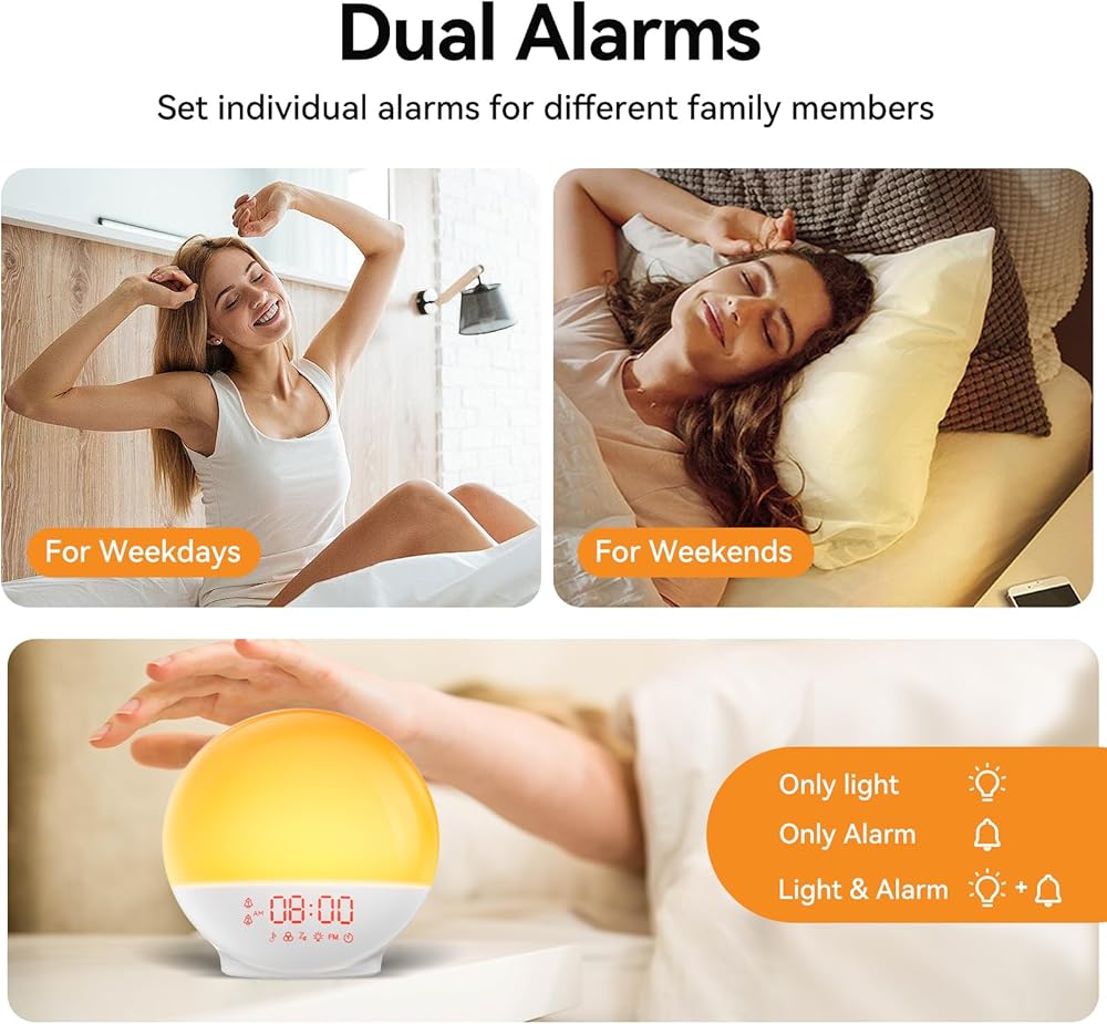 Sunrise Light Alarm Clock Multifunction Smart Wake Up Lamp