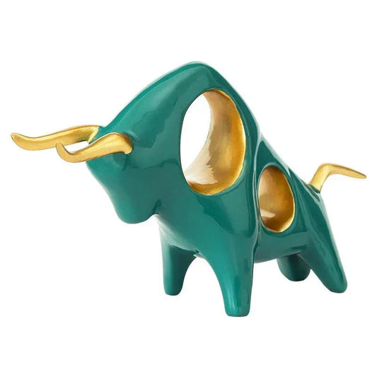 Symbolic Bull Figurine Resin Bull Sculpture European Style Home Decor