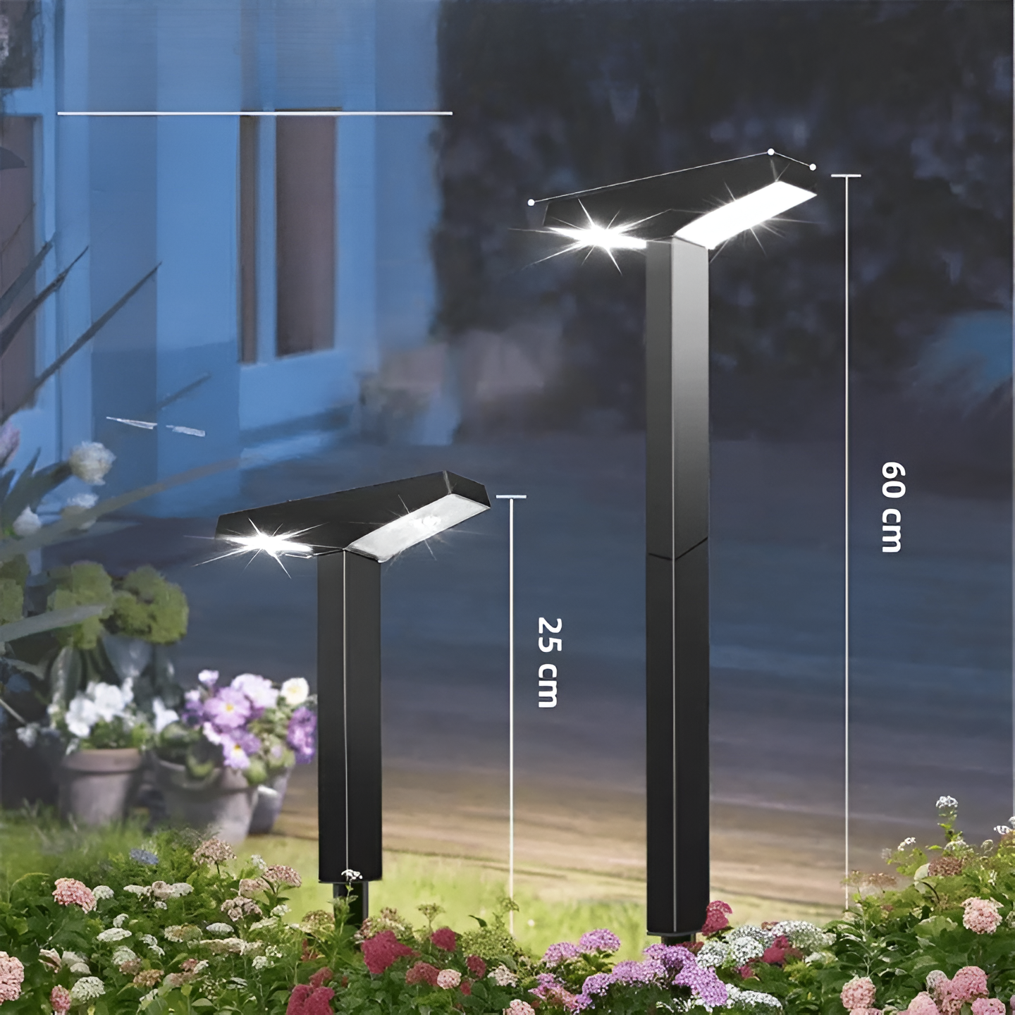 T-Shaped LED Solar Garden Lights Waterproof Outdoor Pathway Lighting
