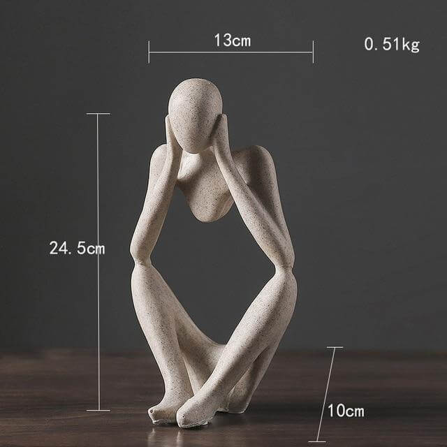 The Thinker Abstract Sculpture – Handcrafted Modern Art Decor