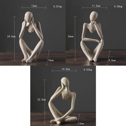 The Thinker Abstract Sculpture – Handcrafted Modern Art Decor