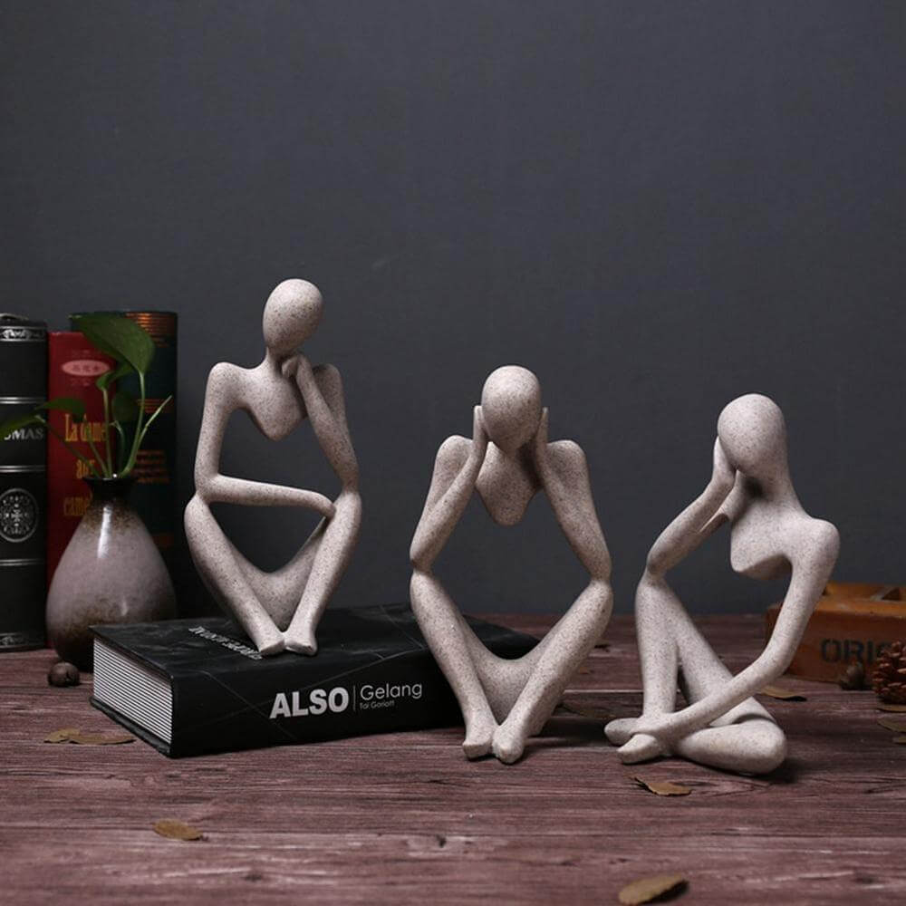The Thinker Abstract Sculpture – Handcrafted Modern Art Decor