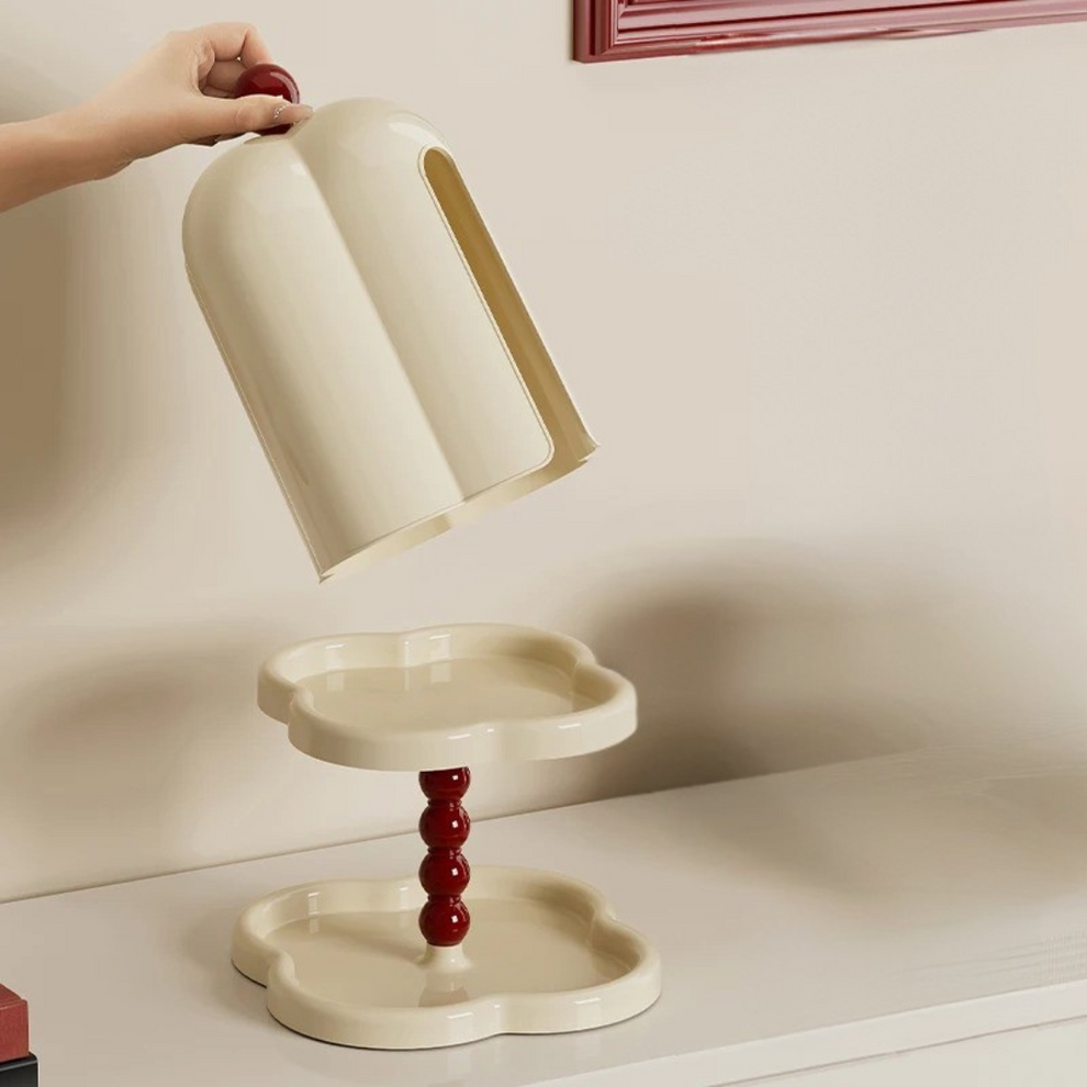Tissue Box Cover with Hidden Storage Decorative Tissue Holder Organizer