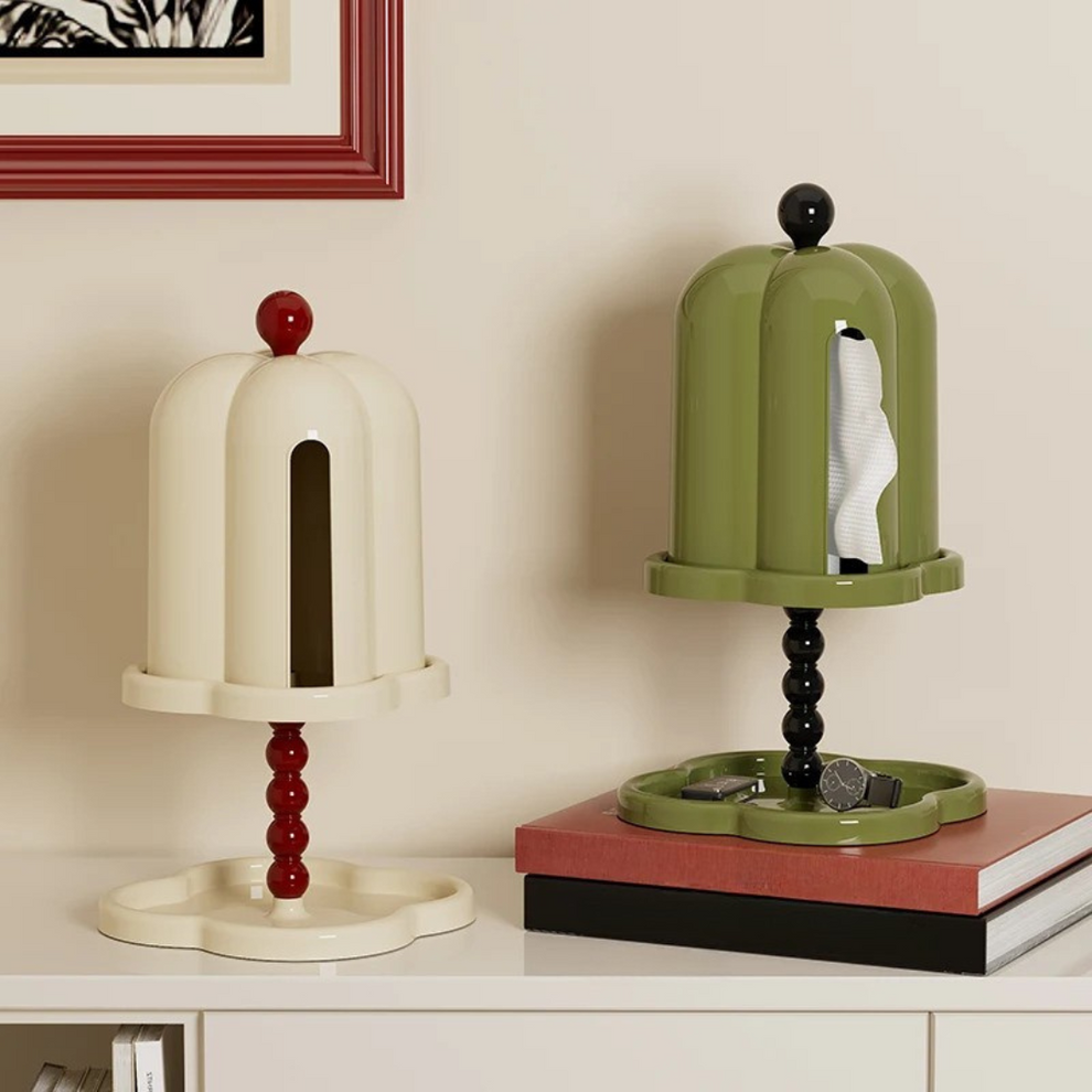 Tissue Box Cover with Hidden Storage Decorative Tissue Holder Organizer