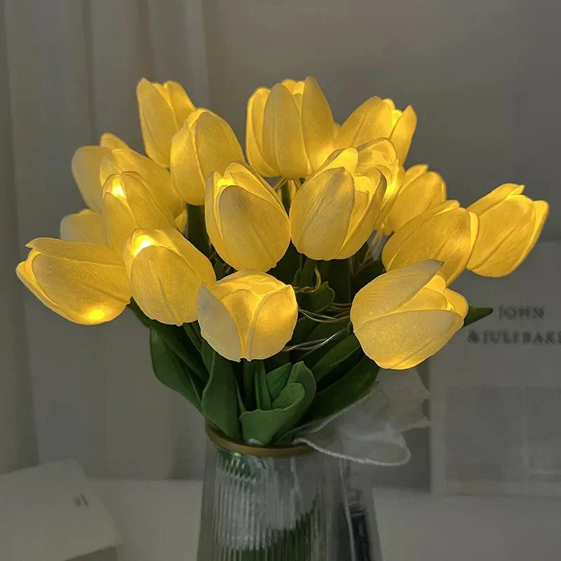 Tulip LED Night Light Portable Decorative Flower Bedside Lamp Warm Ambient Light