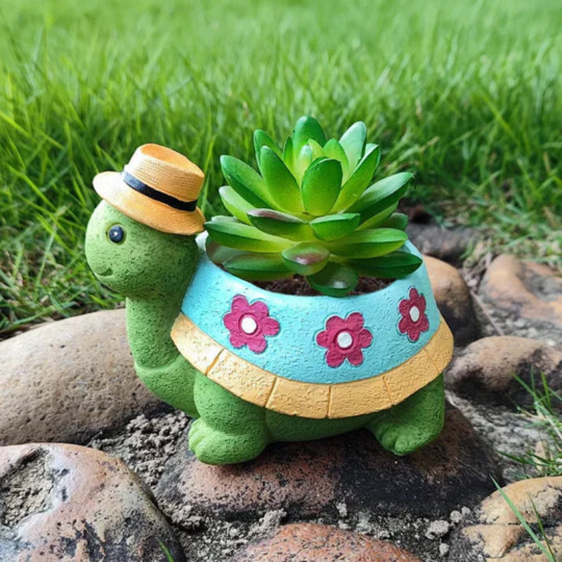 Turtle Shaped Plant Pot Decorative Garden Planter Indoor Outdoor Flower Pot