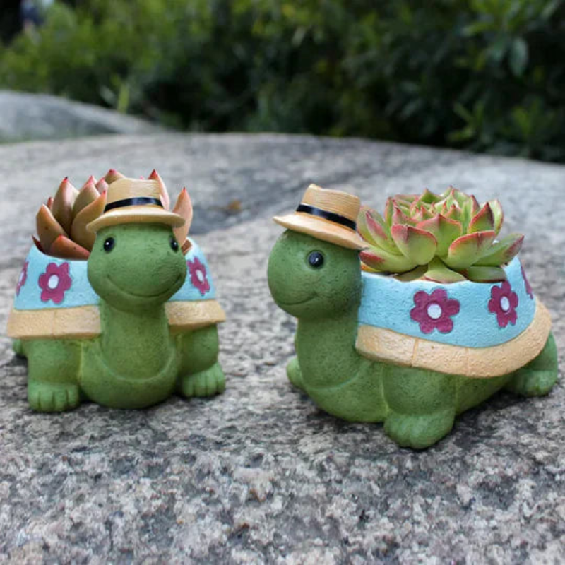 Turtle Shaped Plant Pot Decorative Garden Planter Indoor Outdoor Flower Pot