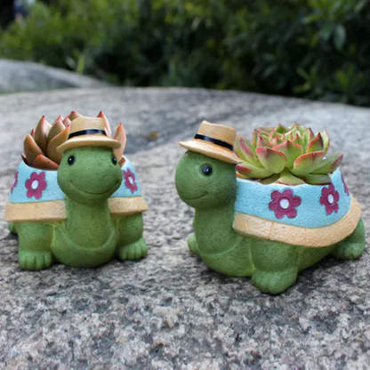Turtle Shaped Plant Pot Decorative Garden Planter Indoor Outdoor Flower Pot