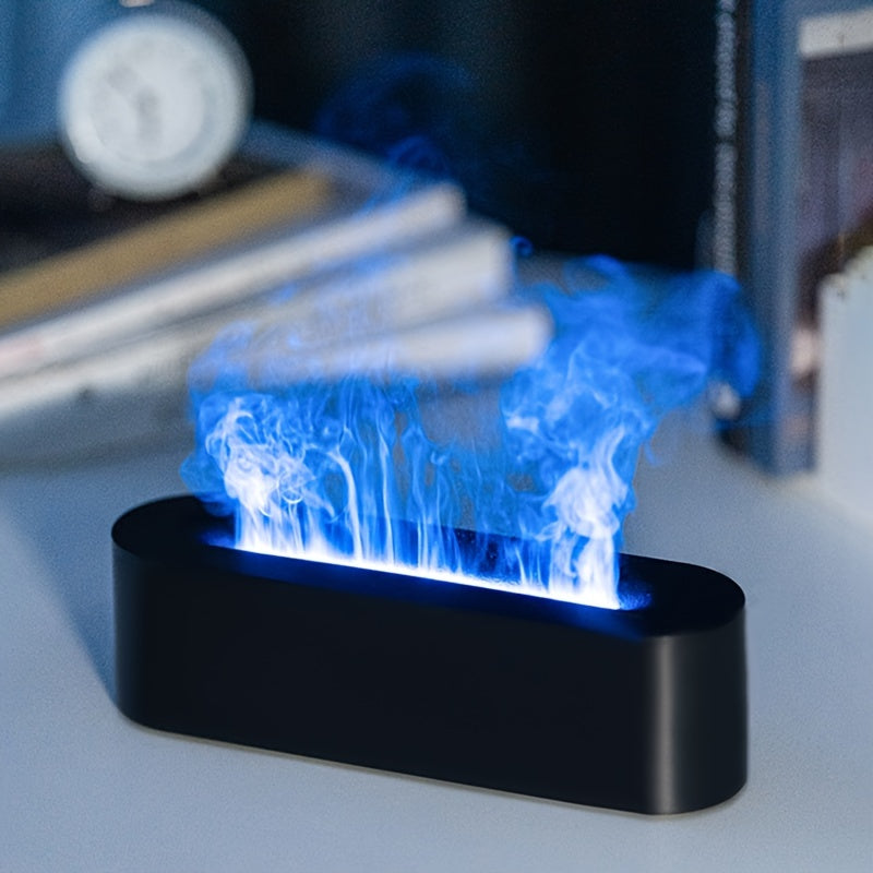 USB Aroma Diffuser Flame Effect Lamp RGB Humidifier for Home Bedroom Office