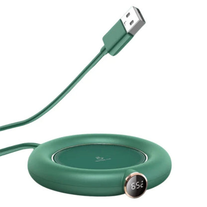 USB Mug Warmer With LED Display Adjustable Temperature Coffee Cup Heater