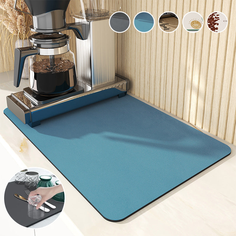 Ultra Absorbent Kitchen Drying Mat Non Slip Sink Counter Dish Drainer Mat