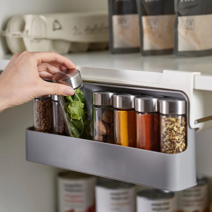 Under Shelf Kitchen Organizer Slide Out Storage Rack Under Cabinet Bottle and Kitchen Storage Organizer