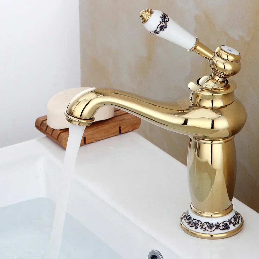 Vintage Bathroom Sink Faucet Single Handle Basin Mixer Retro Style Tap