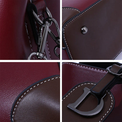 Vintage Leather Crossbody Shoulder Bag for Women Stylish Retro Handbag with Adjustable Strap