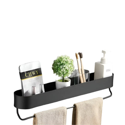 Wall-Mounted Bathroom Shelf Towel Rack Space-Saving Storage Organizer