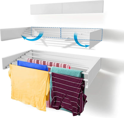 Wall Mounted Folding Clothes Drying Rack Space Saving Laundry Drying Solution