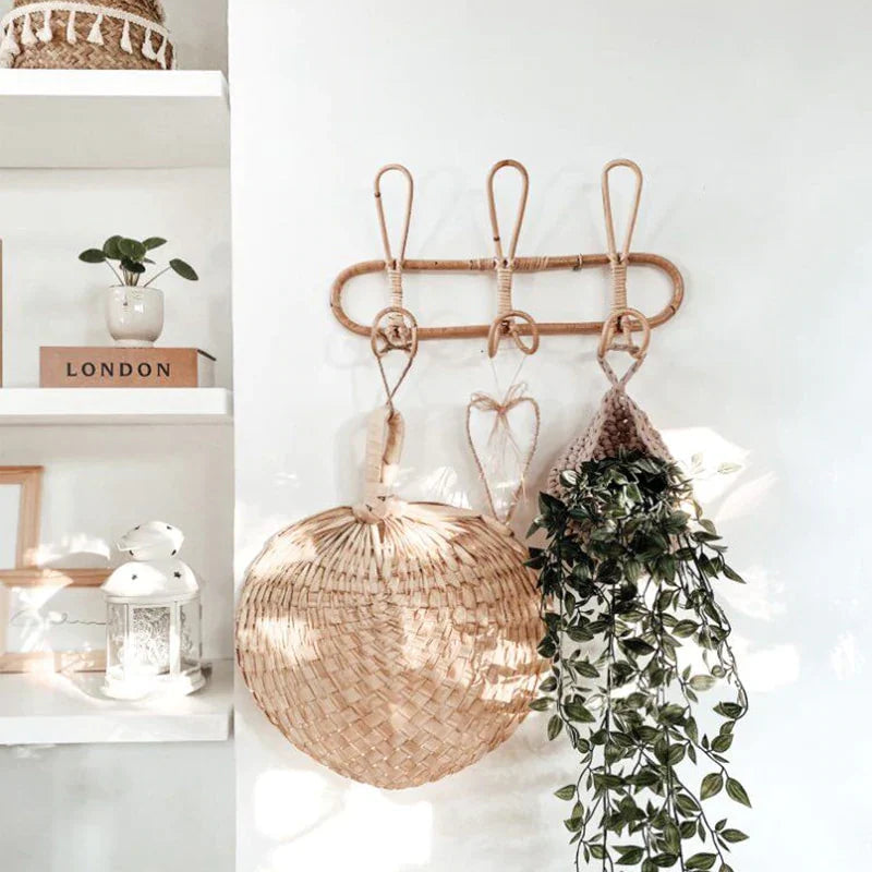 Wall Mounted Hook Rack Organizer Multiple Hooks Clothes Hat Storage