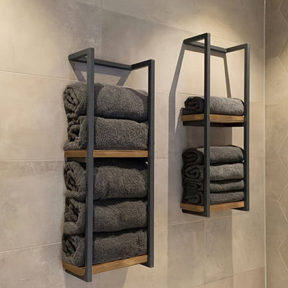 Wall Mounted Towel Rack Stainless Steel Space Saving Bathroom Storage Organizer