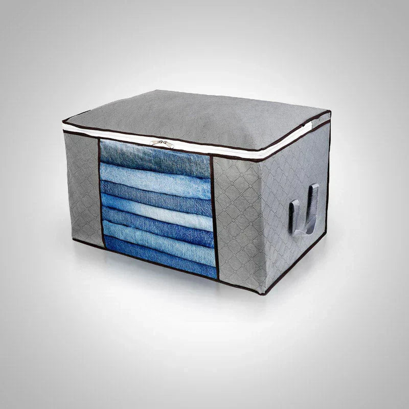 Wardrobe Storage Organizer Fabric Closet Box Transparent Front