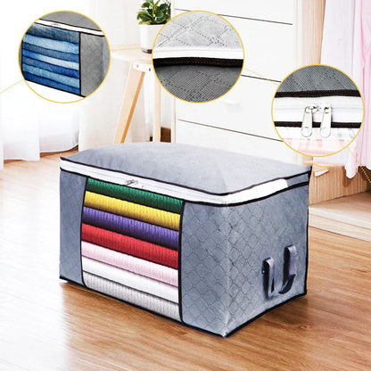 Wardrobe Storage Organizer Fabric Closet Box Transparent Front